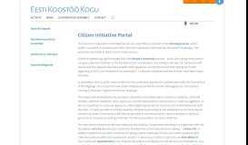 
							         Citizen Initiative Portal | Eesti Koostöö Kogu								  
							    