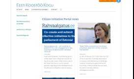 
							         Citizen Initiative Portal news | Eesti Koostöö Kogu								  
							    