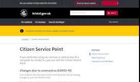 
							         Citizen Service Point - bristol.gov.uk								  
							    
