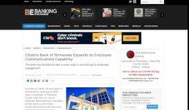 
							         Citizens Bank of Tennessee Expands its Employee Communications ...								  
							    