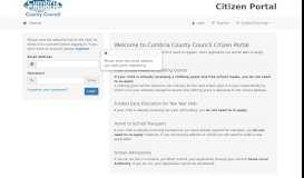 
							         Citizens Portal - Logon - Cumbria County Council								  
							    