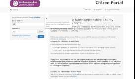 
							         Citizens Portal - Logon - Northamptonshire County Council								  
							    