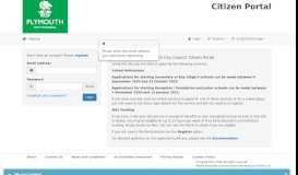 
							         Citizens Portal - Logon - Plymouth - Plymouth City Council								  
							    