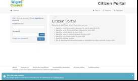 
							         Citizens Portal - Logon - Wigan Council								  
							    