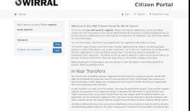 
							         Citizens Portal - Logon - Wirral Council								  
							    