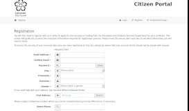 
							         Citizens Portal - Registration								  
							    