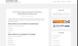 
							         Citrix licensing overview for XenApp, XenDesktop & NetScaler ...								  
							    
