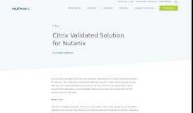 
							         Citrix Validated Solution for Nutanix								  
							    