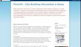 
							         City Building Simulation e-Game: About company ... - FinnCiti								  
							    