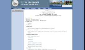 
							         City Council - the City of Providence's Open Meetings Portal								  
							    