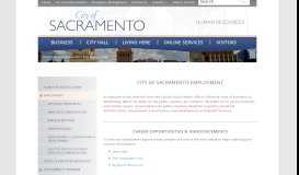 
							         City Employment - City of Sacramento								  
							    