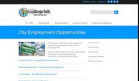 
							         City Employment Opportunities | City of Cuyahoga Falls								  
							    