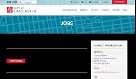 
							         City Job Listings | City of Lancaster								  
							    