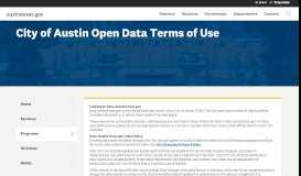 
							         City of Austin Open Data Terms of Use | Communications ...								  
							    
