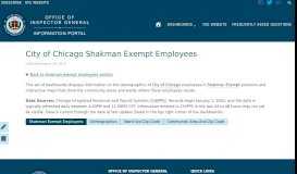 
							         City of Chicago Shakman Exempt Employees – Information Portal								  
							    