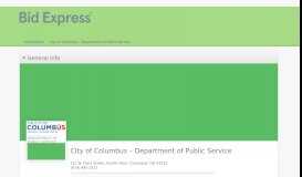 
							         City of Columbus – Department of Public Service - Bid Express								  
							    