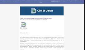 
							         City of Dallas reveals new procurement portal; Register today!								  
							    