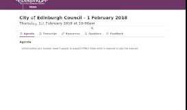 
							         City of Edinburgh Council - 1 February 2018 - Thu, 1st Feb 2018 - 10 ...								  
							    
