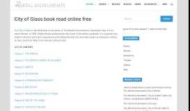 
							         City of Glass book read online free – The Mortal Instruments								  
							    