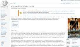
							         City of Glass (Clare novel) - Wikipedia								  
							    