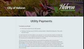 
							         City of Hebron Utility Payments								  
							    