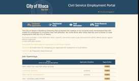 
							         City of Ithaca Civil Service Employment Portal								  
							    