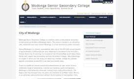 
							         City of Wodonga | Wodonga Senior Secondary College								  
							    