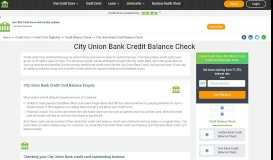 
							         City Union Bank Credit Card Balance Check - How to check credit ...								  
							    