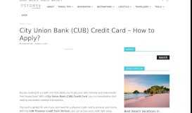 
							         City Union Bank (CUB) Credit Card – How to Apply? - StoryV Travel ...								  
							    