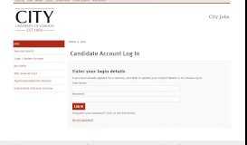 
							         City University - Candidate Account Log In								  
							    