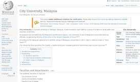 
							         City University, Malaysia - Wikipedia								  
							    