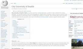 
							         City University of Seattle - Wikipedia								  
							    