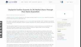 
							         CitySprint Further Expands Its UK Market Share Through Post ...								  
							    