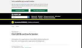 
							         Civil 2018 contracts tender - GOV.UK								  
							    