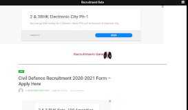 
							         Civil Defence Recruitment 2019-2020 Application Registration Form ...								  
							    