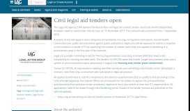 
							         Civil legal aid tenders open - Legal Action Group								  
							    