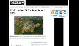 
							         Civilization 5 for Mac is out now! - OSXDaily								  
							    