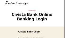 
							         Civista Bank Online Banking Login								  
							    