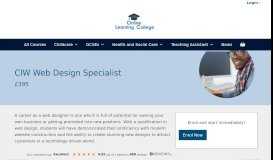 
							         CIW Web Design Specialist - Online Learning College								  
							    