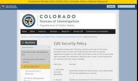 
							         CJIS Security Policy | Colorado Bureau of Investigation								  
							    