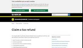 
							         Claim a tax refund - GOV.UK								  
							    