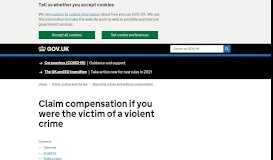 
							         Claim compensation if you were the victim of a violent crime - GOV.UK								  
							    