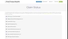 
							         Claim Status - First Choice Health								  
							    