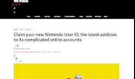 
							         Claim your new Nintendo User ID, the latest addition to its ...								  
							    