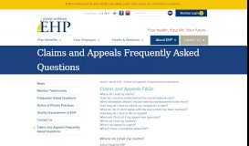 
							         Claims and Appeals Frequently Asked Questions - Johns Hopkins EHP								  
							    