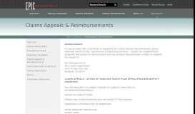 
							         Claims Appeals & Reimbursements - Epic Management								  
							    