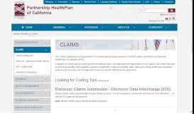 
							         Claims - Partnership HealthPlan of California								  
							    
