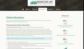 
							         Claims Questions - Monitor Life Insurance Company								  
							    