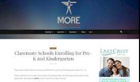 
							         Claremore Schools Enrolling for Pre-K and Kindergarten – More ...								  
							    