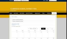 
							         Clarendon School District 2 / Calendar - Clarendon School District Two								  
							    